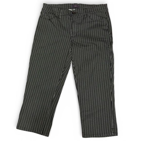 NYDJ Pants - NYDJ Black and White Striped Cropped Pants